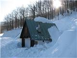 Planina Božca (tudi Božica) Druga lovska koča - Stari hrami